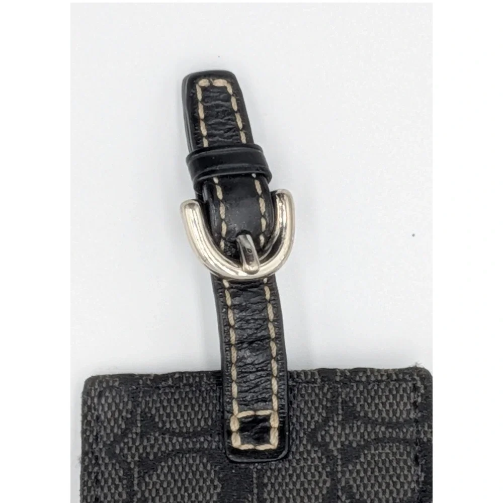 Coach Picture Frame Charm Keychain Black Grey Signature Canvas Vintage Mini Y2K